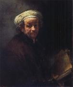 REMBRANDT Harmenszoon van Rijn Self-Portrait as St.Paul France oil painting artist